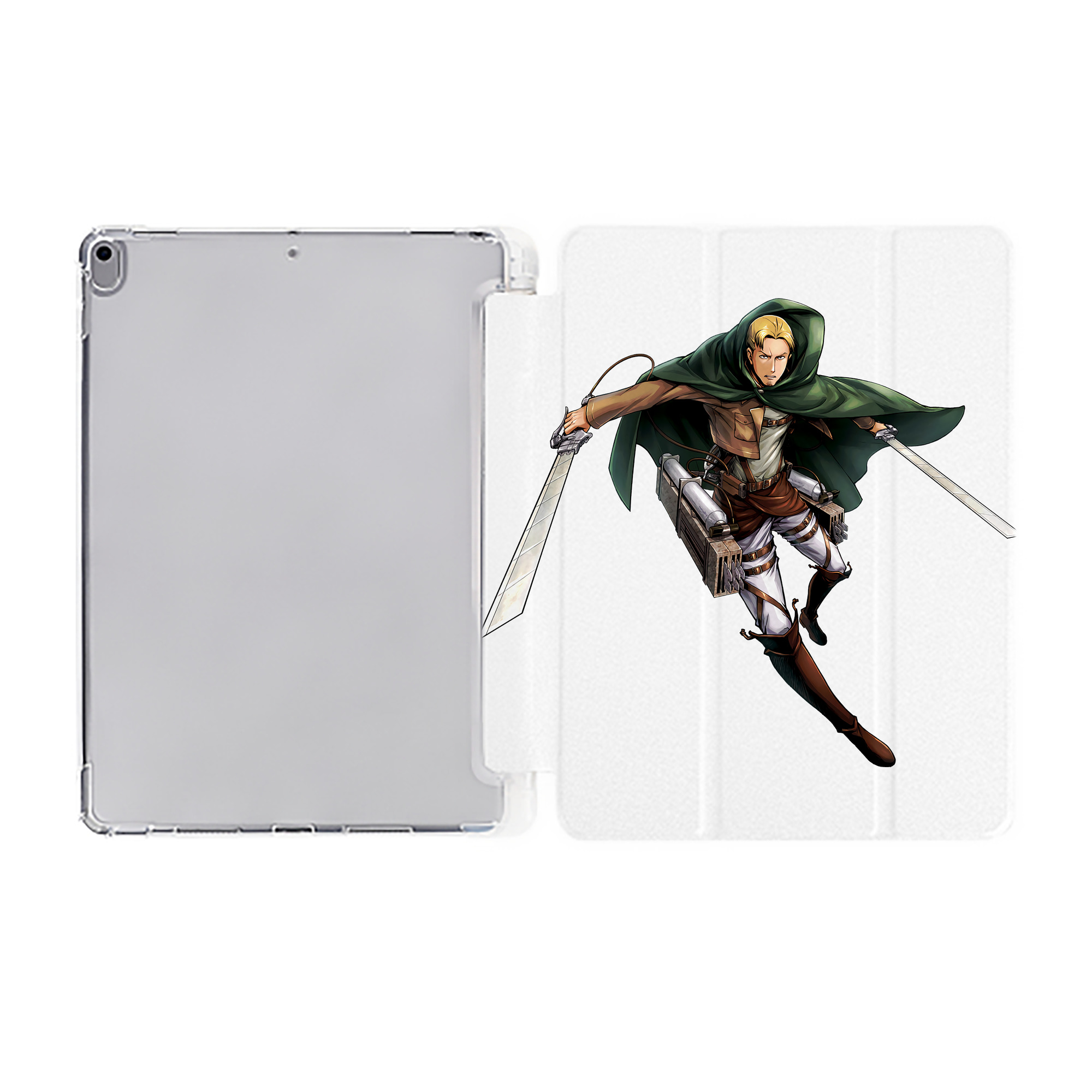 （画像用） 進撃の巨人 Attack on Titan IPad ケース ペン収納付き 三つ折りスタンド PUレザー×シリコン 対応機種9.5/10.5/10.9インチ